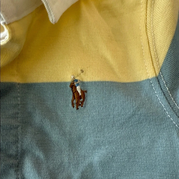 Ralph Lauren Yellow and Blue Polo Romper - Picture 3 of 3